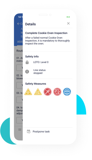 Safety measures for an assessment in a connected worker platform